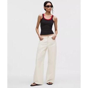 Lululemon-EasyFive Low-Rise Classic Wide-Leg Pant Tall-Light Ivory